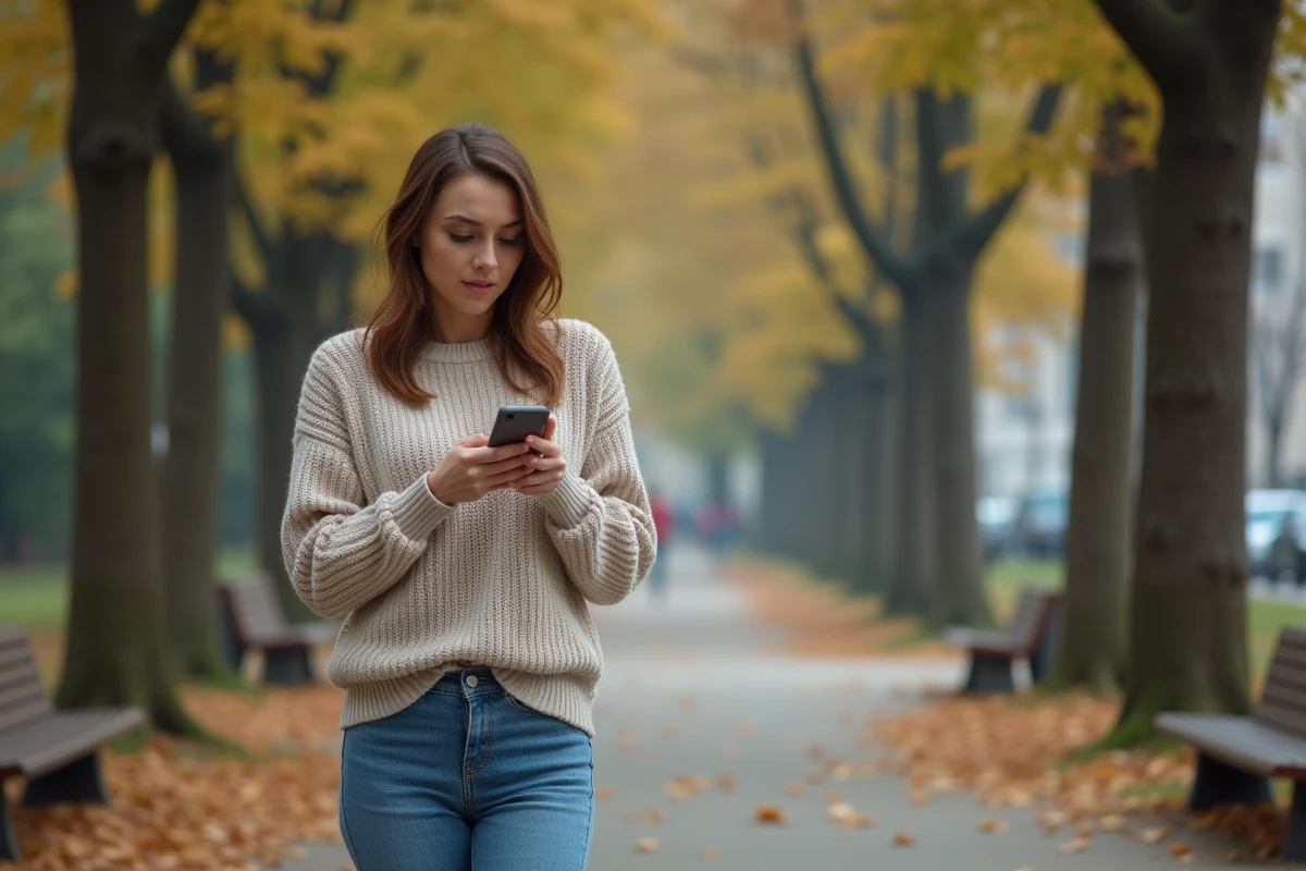 Femme seule dans un parc d