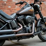 Gros plan sur le moteur Harley-Davidson 103 Twin Cam avec détails chromés et cylindres visibles